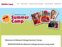 Tablet Screenshot of camps.mohawkcollege.ca